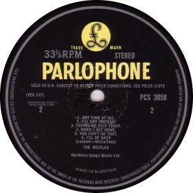 A HARD DAY'S NIGHT yellow STEREO 2