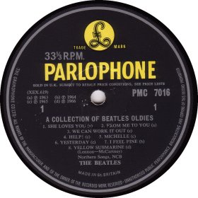A BEATLES' COLLECTION OF OLDIES yellow MONO 1
