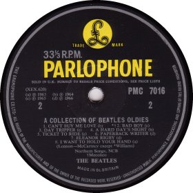 A BEATLES' COLLECTION OF OLDIES yellow MONO 2