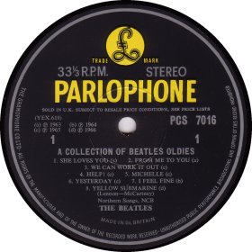 A BEATLES' COLLECTION OF OLDIES yellow STEREO 1