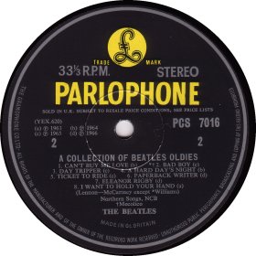 A BEATLES' COLLECTION OF OLDIES yellow STEREO 2