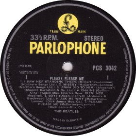 PLEASE PLEASE ME yellow STEREO 1