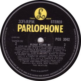 PLEASE PLEASE ME yellow STEREO 2