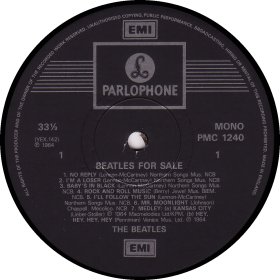 BEATLES FOR SALE two marks MONO 1