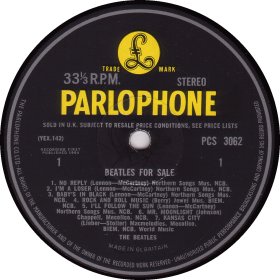BEATLES FOR SALE yellow STEREO 1