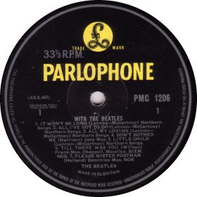 WITH THE BEATLES yellow MONO 1