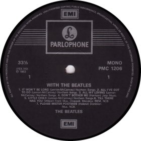 WITH THE BEATLES two marks MONO 1